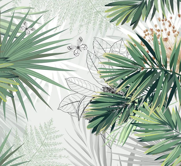 Natur-Panorama-Tapete green palm