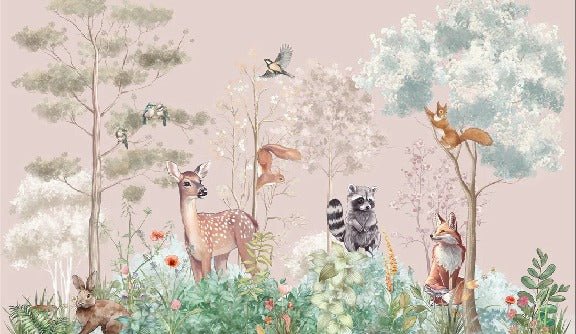 Tapete Kinderzimmer magische Natur rosa