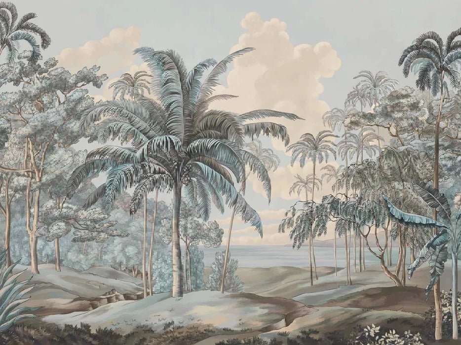 Papier peint paysage Célèbes bleuté, XXL, tendance