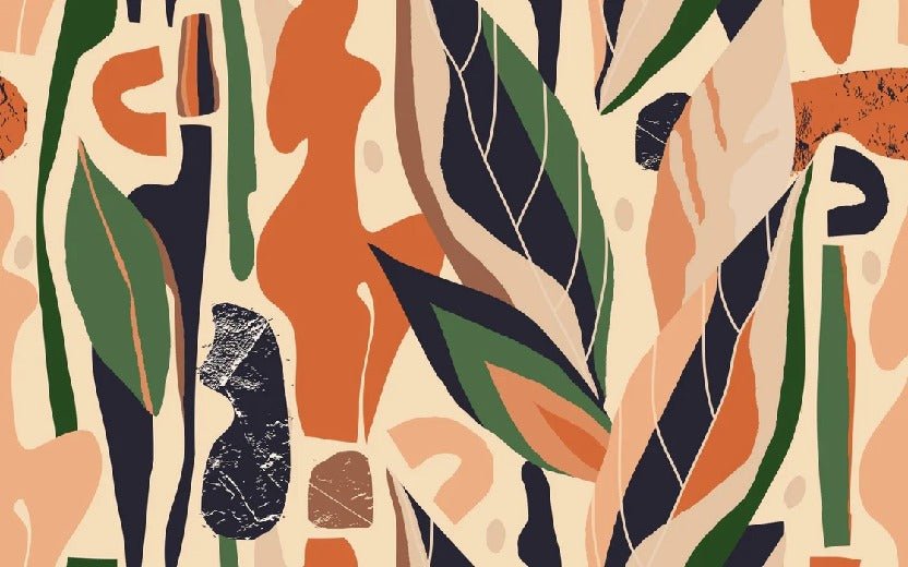 Papier peint mur végétal abstrait, XXL, tendance