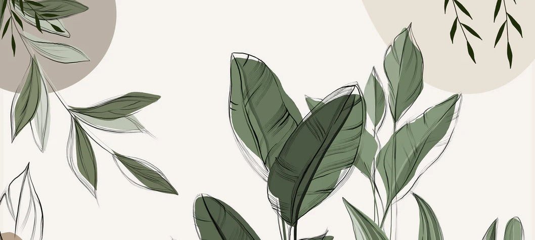 Panorama-Tapete Vegetal Graphic Taupe