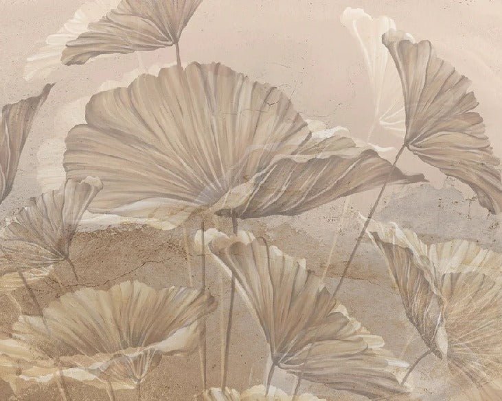 Panorama-Tapete Lotus Sepia
