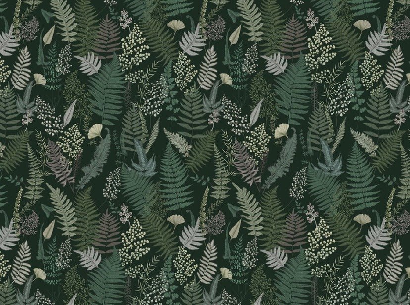 Papier peint feuille dense vert, XXL, tendance