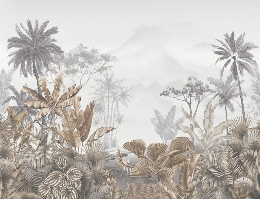 Papier peint tendance tropical sepia, XXL, tendance