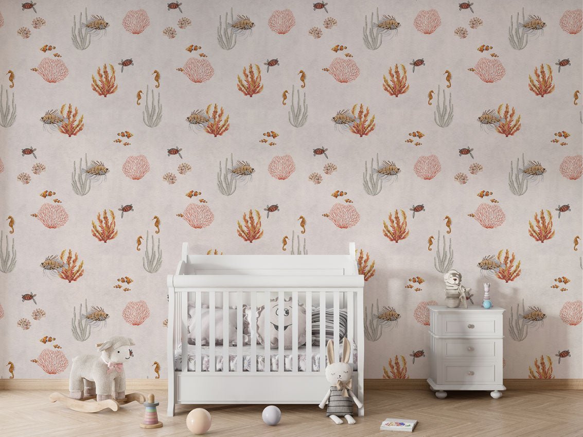 Papier peint à motif pour enfant. Murmures de l'océan - Muralconcept
