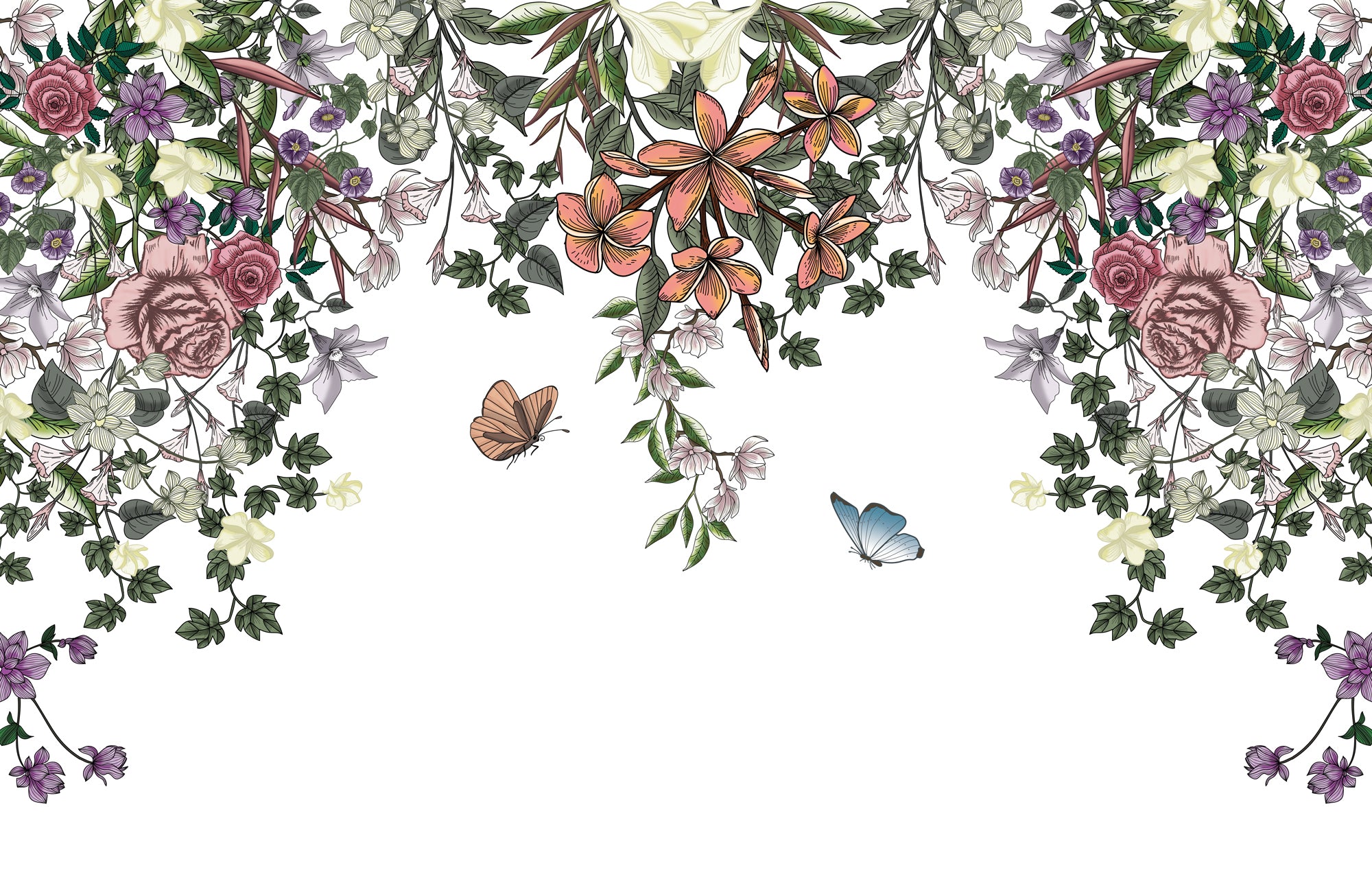 Papier peint panoramique fleur Spring Floral, XXL, tendance