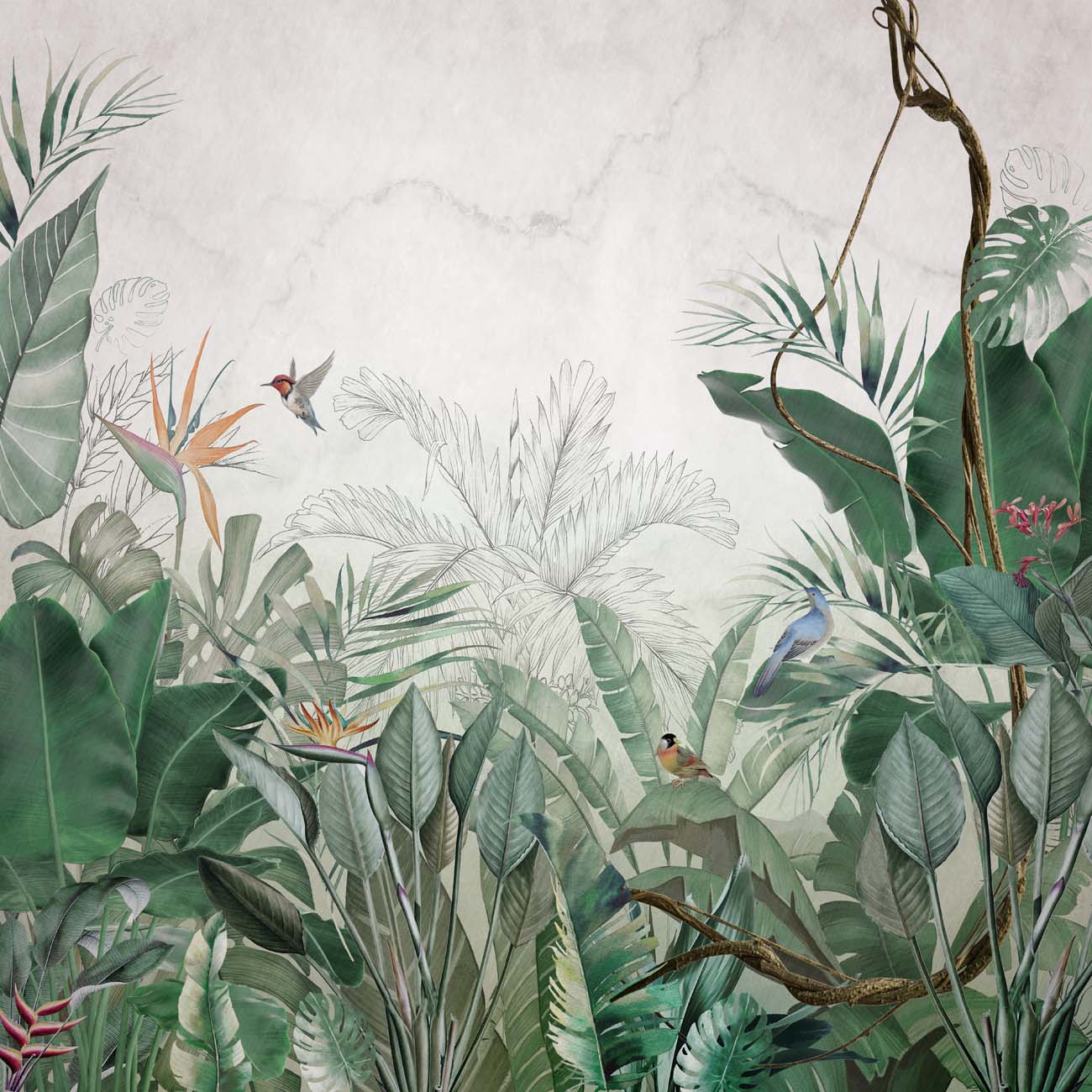 Papier peint panoramique jungle quintessence Amazonia, XXL, tendance