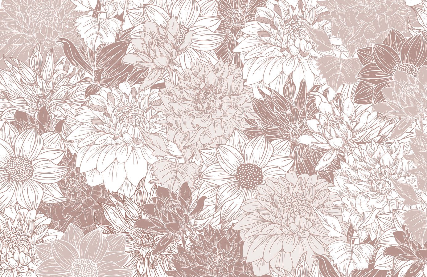 Papier peint toilette fleur Dahlia, mural concept, tendance