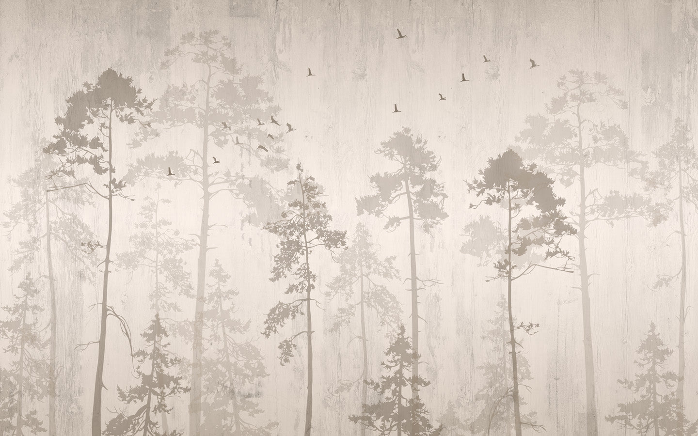 Papier peint salle de bain forêt automnale, mural concept, tendance