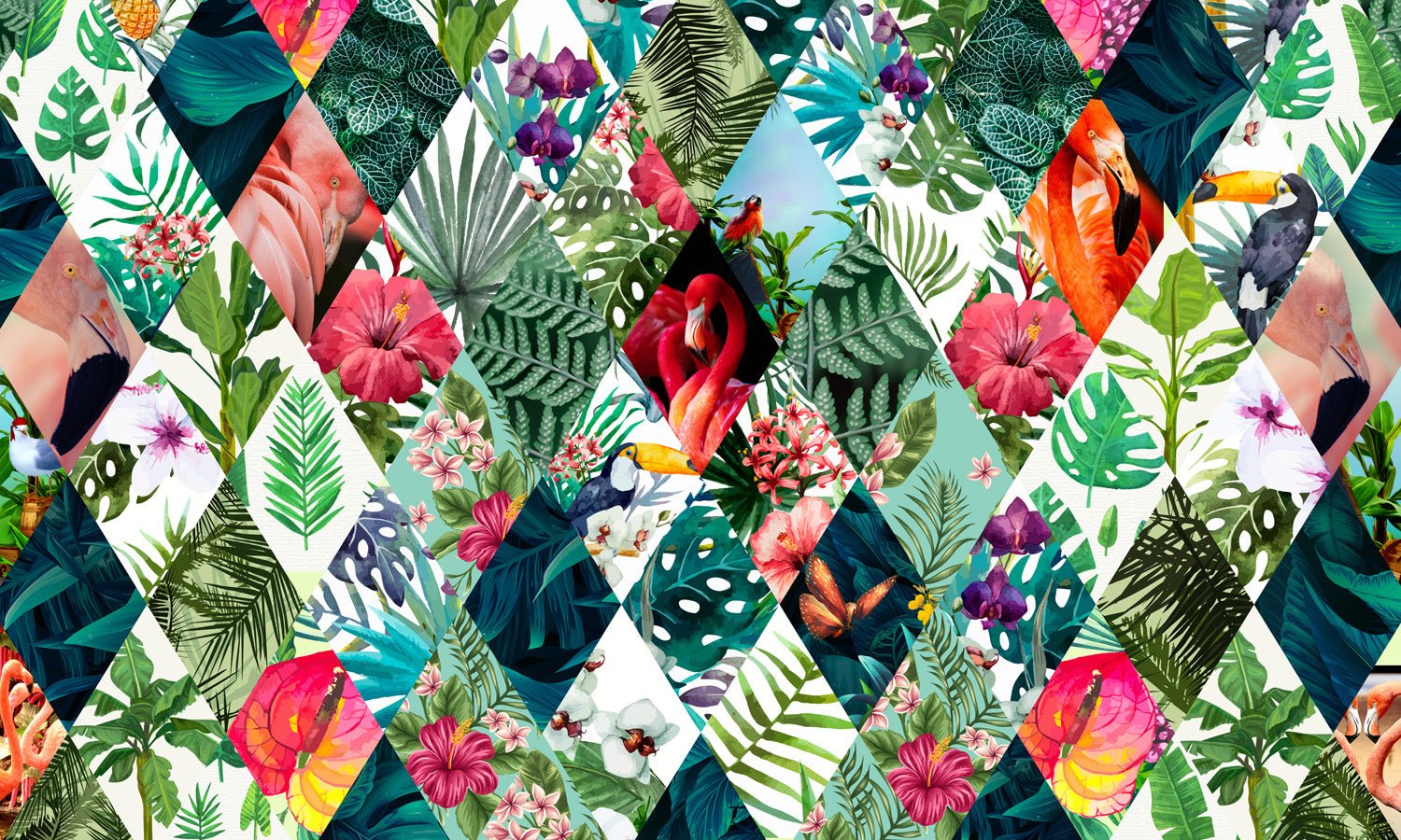 Papier peint Jungle Mosaïque, mural concept, tendance