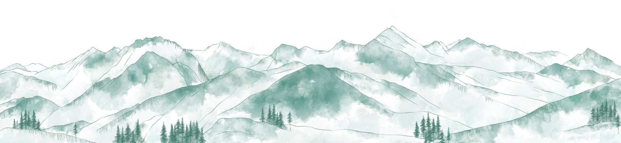 Papier peint montagne chaine des Aravis vert menthe, mural concept, tendance
