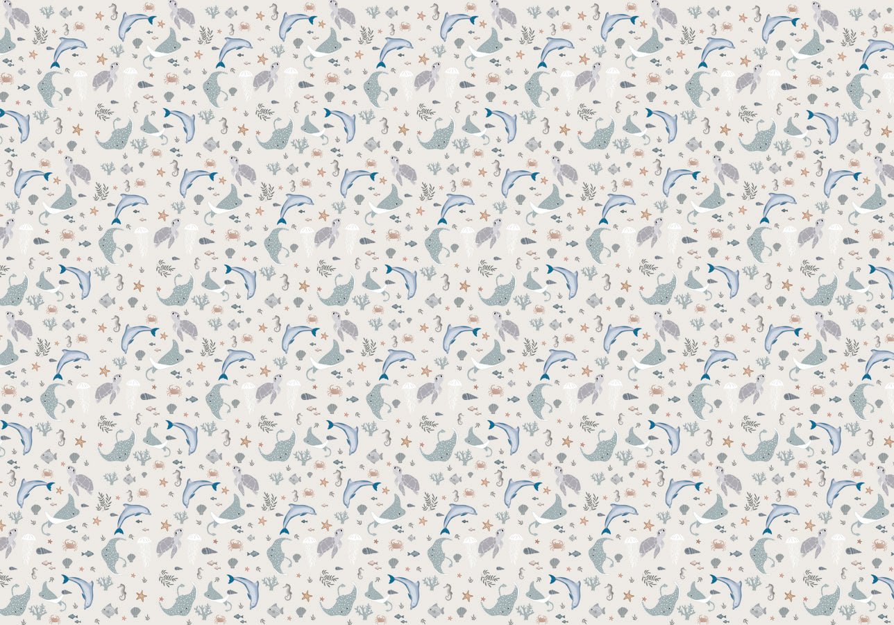 Papier peint motif océania beige, mural concept, tendance