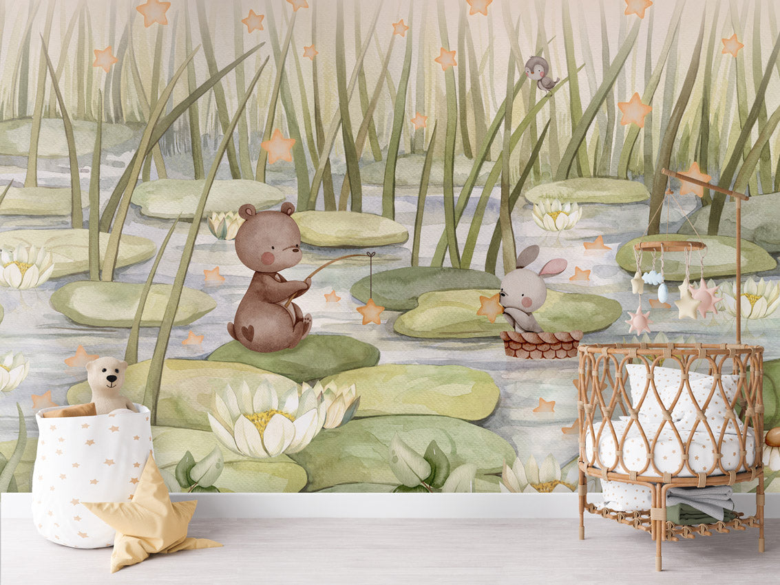 Papier peint enfant - Etang étoilée - Muralconcept