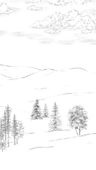 Tapete Berg Skizze von Cimes