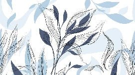 Tapete Blume Grafik blau