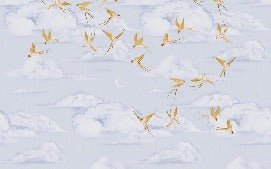 Tapete Poetische Wolke Vogel Gold