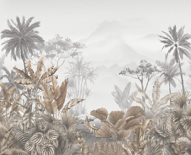 Papier peint tendance tropical sepia, XXL, tendance