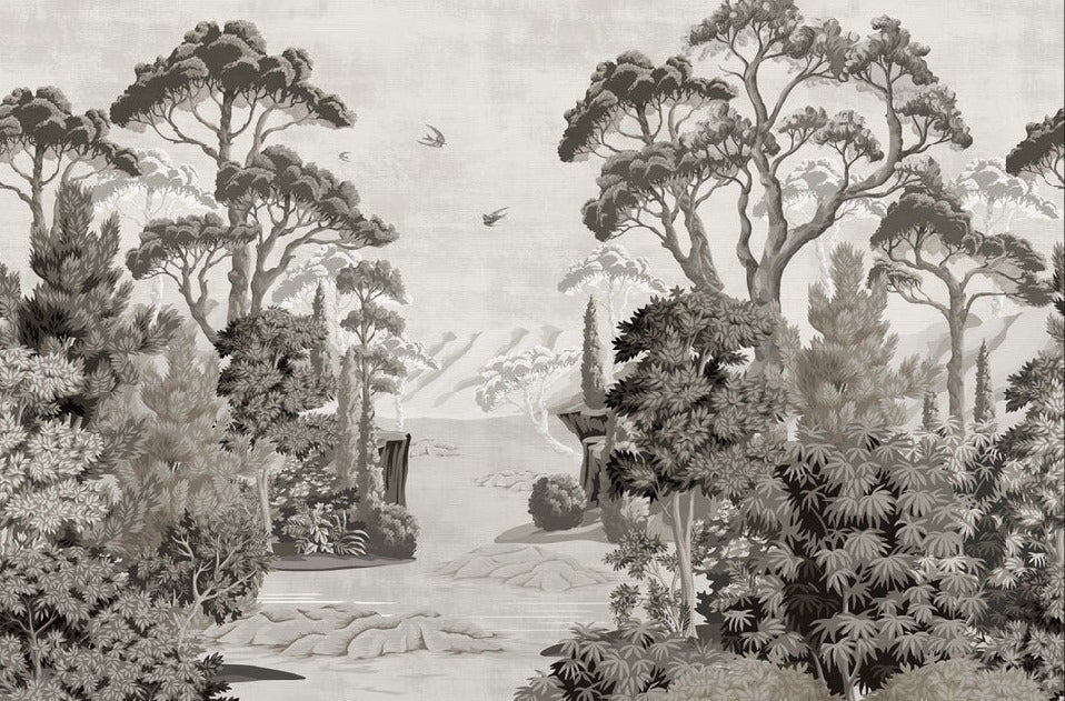 Papier peint panoramique paysage d'autrefois, XXL, tendance