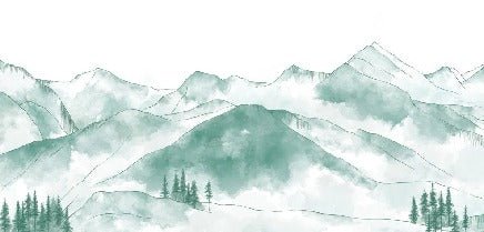 Tapete Bergkette der Aravis mintgrün