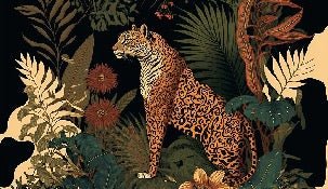 Papier peint exotique tigre, XXL, tendance
