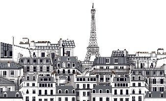 Französische Tapete die Dächer von Paris