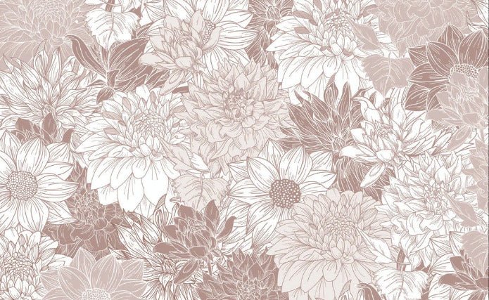 Papier peint fleur Dahlia, XXL, tendance