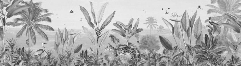 Tapete Tropical Mirage schwarz-weiß