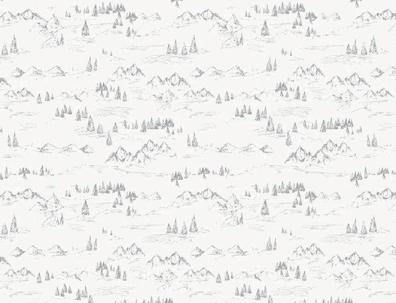 Tapete Illustration Berg und Tanne