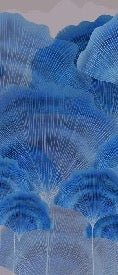Moderne Tapete ginkgo zen blau