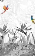 Tapete schwarz und weiß Paradiesvogel