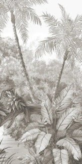 Papier peint panoramique jungle pittoresque, XXL, tendance