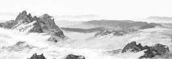 Panorama-Tapete Berg schwarz und weiß