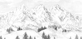 Papier peint montagne sommets de Chamonix, XXL, tendance