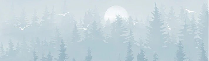 Tapete Kinderzimmer Wald skandinavisch blau moonlight