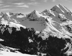 Papier peint montagne noir et blanc les Aravis, XXL, tendance