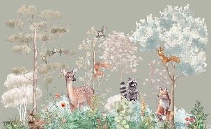 Tapete Kinderzimmer Natur magisch Salbei