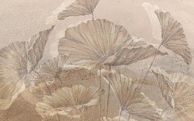 Panorama-Tapete Lotus Sepia