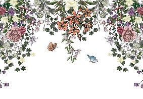 Panorama-Tapete Blume Spring Floral