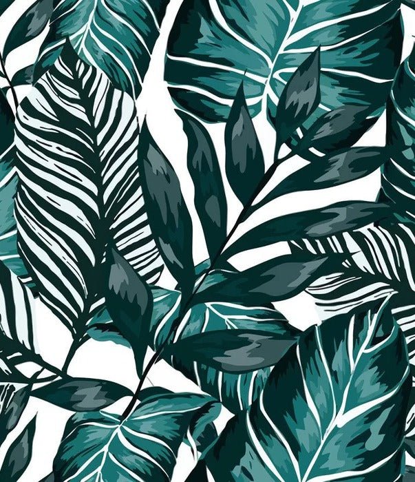 Papier peint intissé feuille couleur bleu paon, XXL, tendance