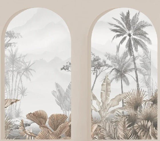 Tapete Tropical Arches Sepia