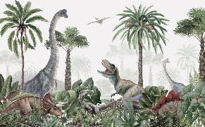 Papier peint parade des dinosaures, XXL, tendance