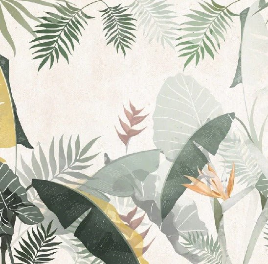 Papier peint sur mesure végétal vert jaune, XXL, tendance