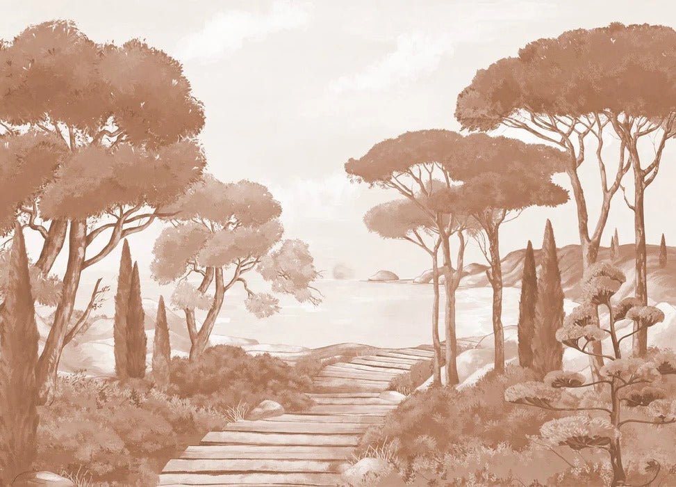 Tapete Spaziergang in den Calanques terracotta