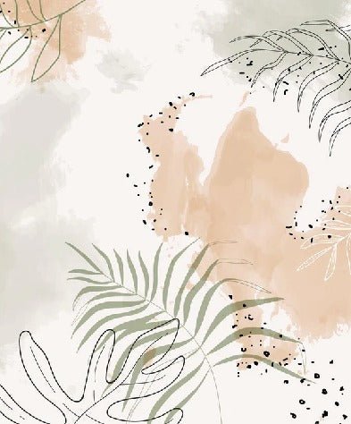 Papier peint panoramique aquarelle végétale, XXL, tendance