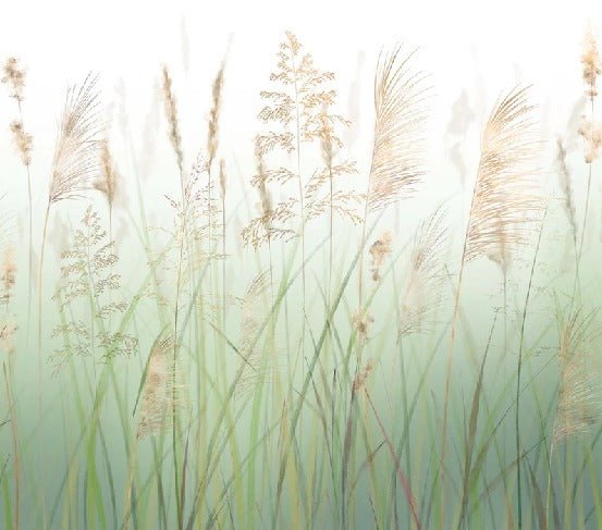 Tapete Blume von grünen Weizenfeldern