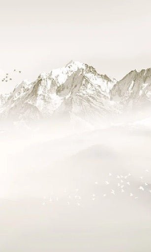 Papier peint salle de bain matin brumeux Mont Blanc, XXL, tendance