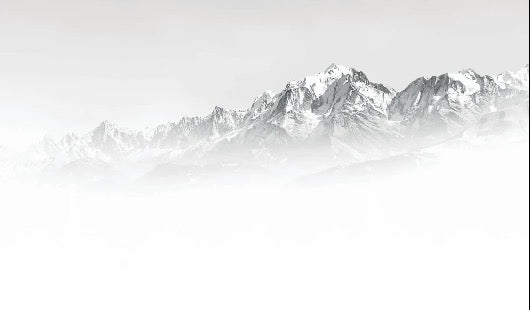 Papier peint Mont Blanc dans la brume noir et blanc, XXL, tendance
