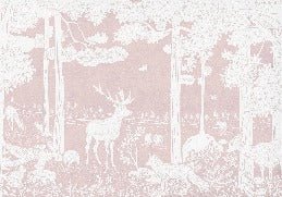 Tapete Waldtiere rosa
