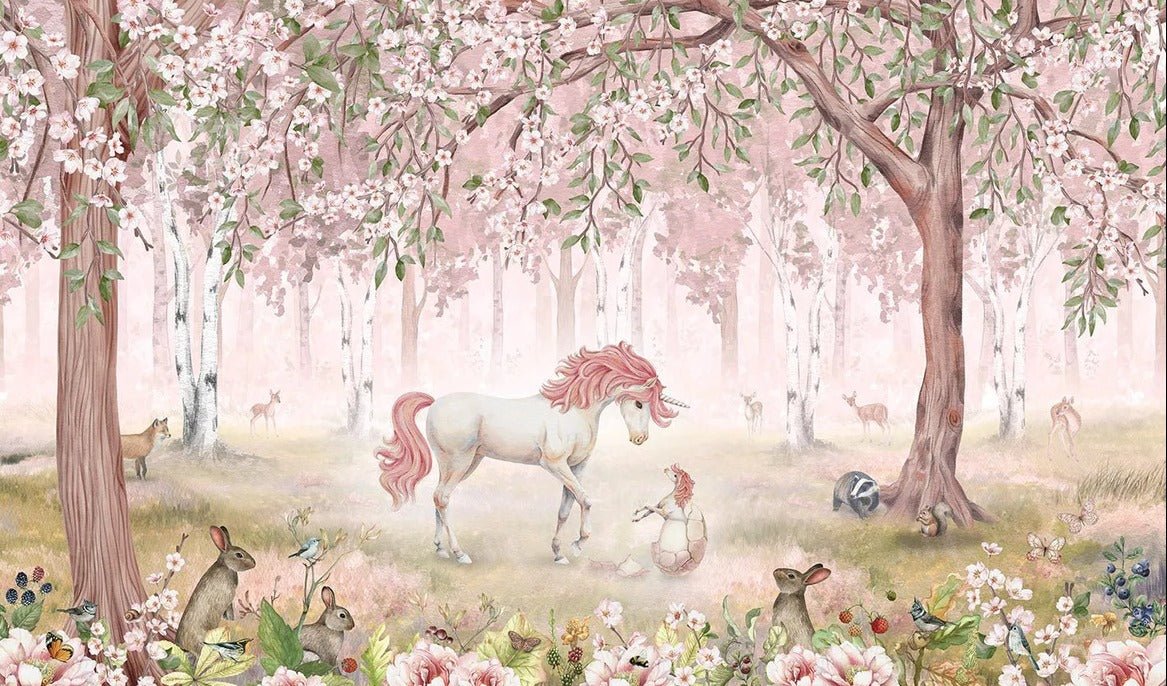 Tapete Einhorn märchenhaft rosa