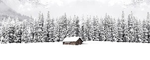 Panorama-Tapete Chalet in den Bergen